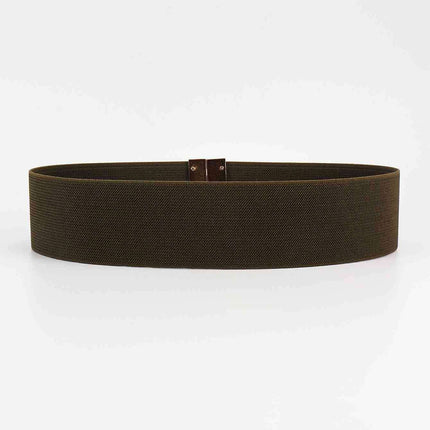 Chic Elastic Belt with Sleek Alloy Buckle - A Stylish Addition for Any Ensemble