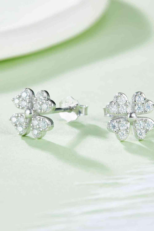 Luxe Four-Leaf Clover Moissanite Stud Earrings