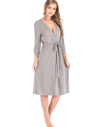 Elegant Sheer Front-Tie Nightgown