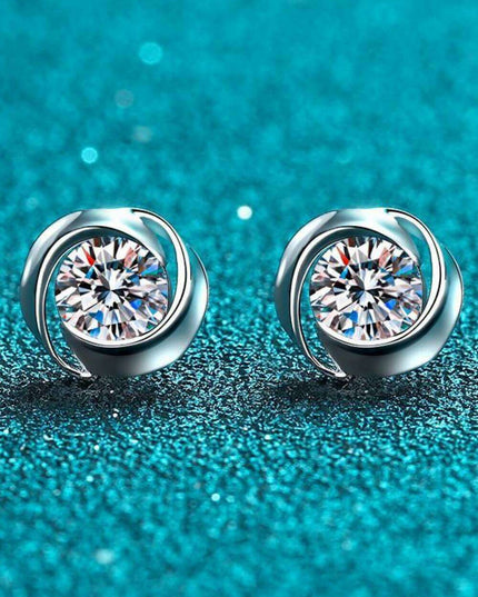 Luxurious Lab-Created Diamond Sterling Silver Stud Earrings for Effortless Elegance