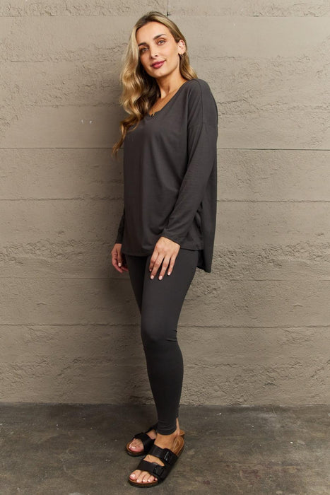 Cloud Nine Cozy Lounge Set with V-Neck Top and Leggings for Ultimate Comfort
