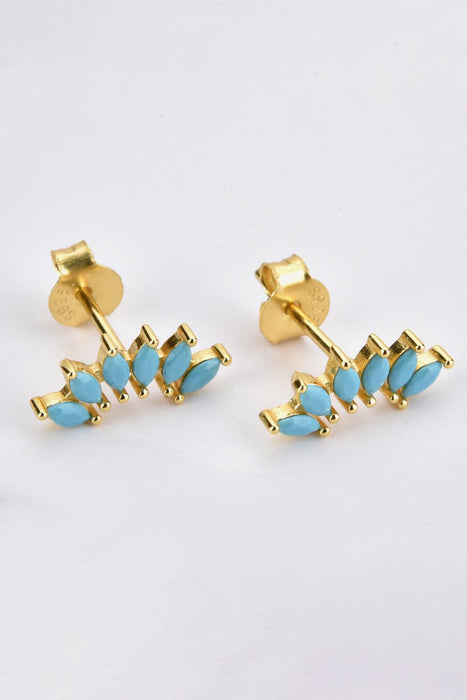 Elegant Gold-Plated Sterling Silver Earrings with Zircon Embellishments