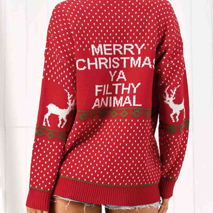 Joyful Holiday Knit Sweater