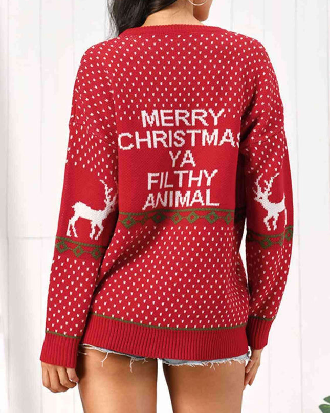 Joyful Holiday Knit Sweater