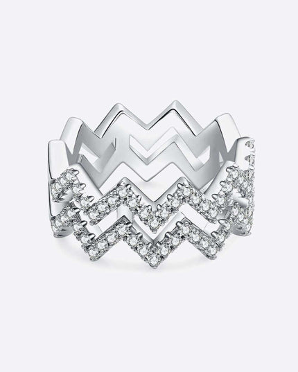 Ethical Moissanite Zigzag Stackable Rings: Embrace Sustainable Luxury with Dazzling Elegance