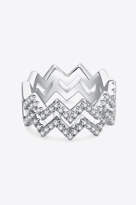Eco-Luxe Moissanite Zigzag Stacking Rings