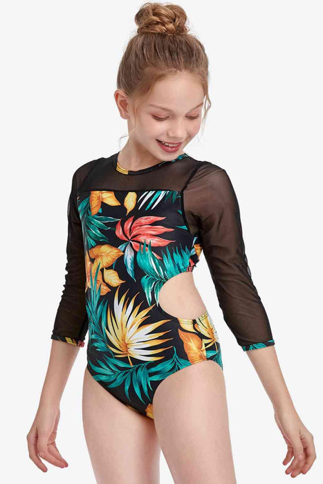 Beach Chic Printed Cutout Swimsuit