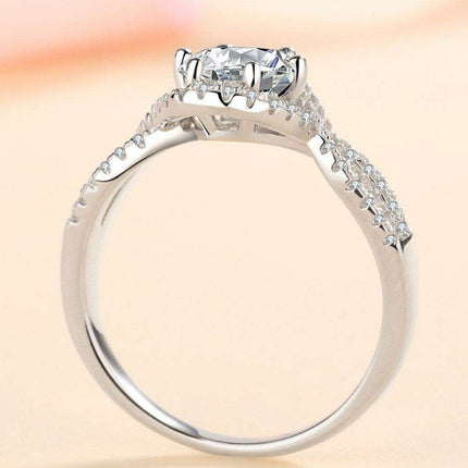 Modern Elegance: Sterling Silver Moissanite Ring
