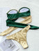 Elegant Two-Piece Bikini Set with Stylish Ring Accents and Tie Detail