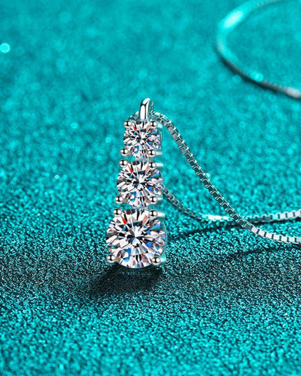 Timeless Triple Lab-Grown Diamond Pendant Necklace - Luxe Elegance Collection