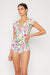 Cherry Blossom Cream Lace-Up V-Neck Goddess One Piece Swimsuit: Bring Me Flowers Collection