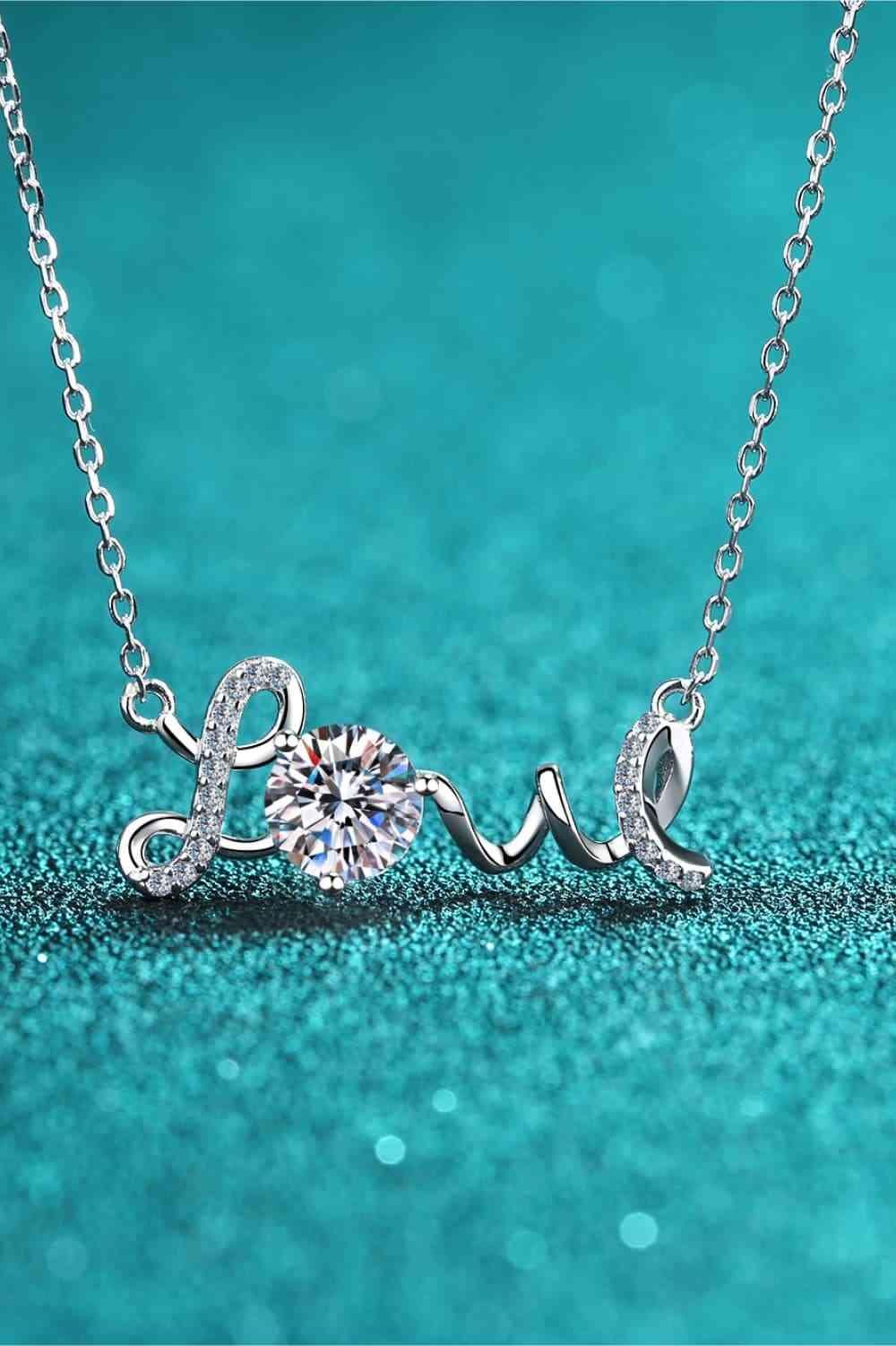 Elegant 1 Carat Moissanite Sterling Silver Necklace with Zircon Accents - Certified with Warranty
