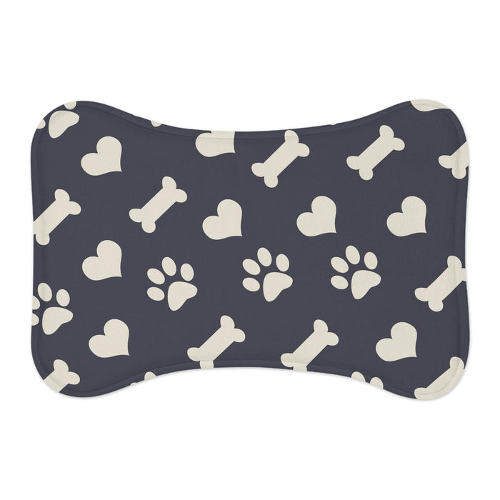 Personalized Non-Slip Pet Feeding Mats with Bone & Fish Shapes - Keep Your Pet's Dining Area Clean and Fun!