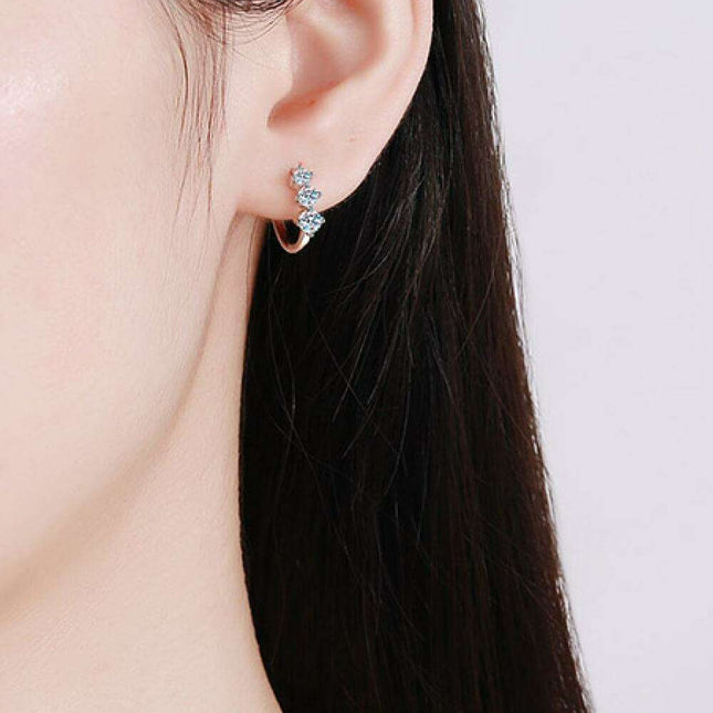 Radiant Lab-Grown Diamond Sterling Silver Huggie Earrings - Elegant Gift Collection