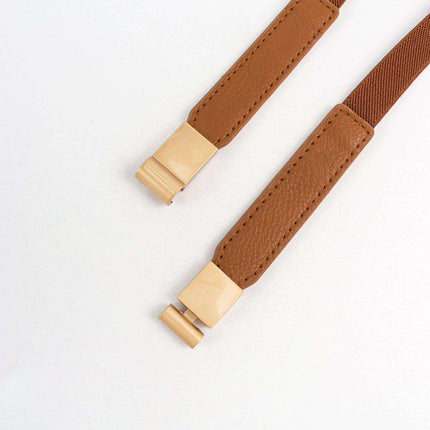 Elegant Adjustable PU Elastic Skinny Belt for Effortless Style