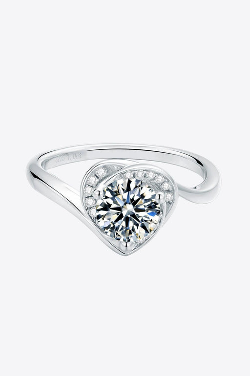 Lab-Grown Diamond Heart Ring with Moissanite Accents