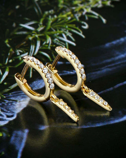 Dazzling Lab-Created Diamond Sterling Silver Earrings with Platinum and Gold Finishes