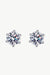 Sterling Silver Lab-Diamond Stud Earrings - Elegant Gemstone Earrings