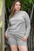 Comfortable Plus Size Lounge Wear Set with Long Sleeve Top and Shorts