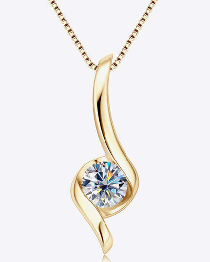 Stunning 1 Carat Moissanite Necklace in Sterling Silver with Certification and Warranty