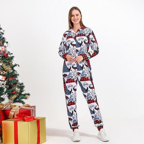 Fashionable Women's Cozy Hooded Jumpsuit with Chic Print