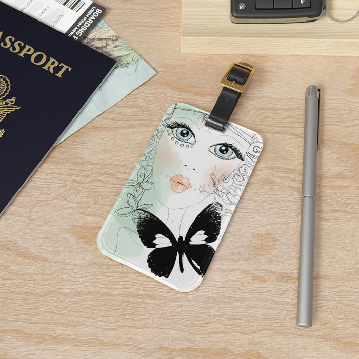 Elite Acrylic Travel Luggage Tag with Leather Strap