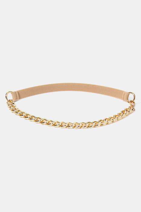Elevate Your Look with the Imported Half Alloy Chain Elastic Belt