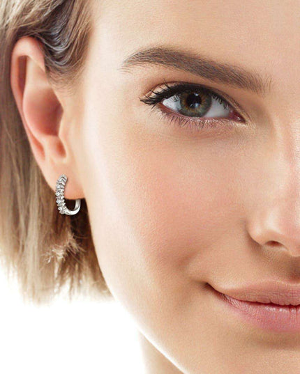 Elegant Moissanite Silver Stud Earrings in a Luxurious Gift Presentation Box