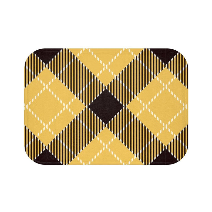 Checkerboard Yellow Bathroom Rug