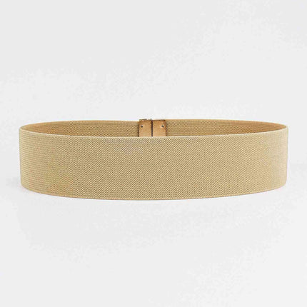 Chic Elastic Belt with Sleek Alloy Buckle - A Stylish Addition for Any Ensemble