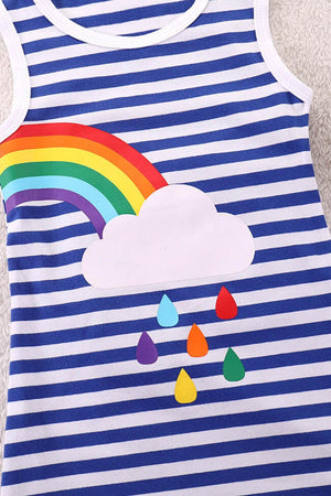 Girls Rainbow Graphic Striped Sleeveless Dress-Trendsi-Rainbow On The Left-18-24M-Très Elite