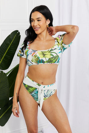 Marina West Swim Vacay Ready Puff Sleeve Bikini in Floral-Trendsi-Cream-S-Très Elite