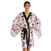 Elegant Japanese Geisha Kimono Robe with Long Bell Sleeves