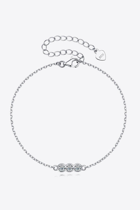 Elegant Sterling Silver Bracelet with Sparkling Moissanite - Sophisticated Glamour