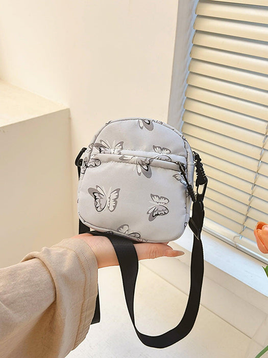 Butterfly Design Polyester Mini Crossbody Bag