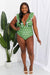 Moonlit Green Ruffle Plunge Swimsuit for Stylish Beach Babes