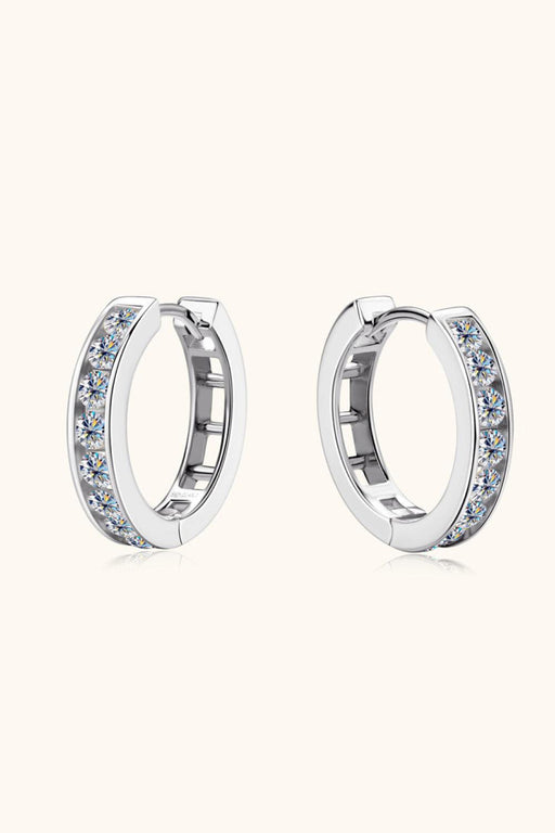 Sophisticated Lab-Diamond Sterling Silver Huggie Earrings with Customizable Plating