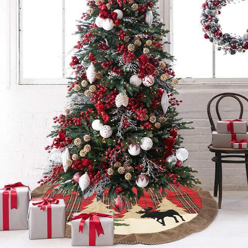 Cozy Plaid Christmas Tree Skirt - Festive Holiday Decor