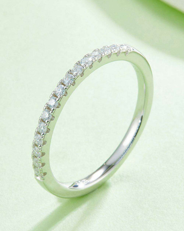 Radiant Moissanite and Platinum Ring: A Sterling Silver Masterpiece of Timeless Elegance
