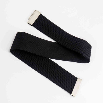 Chic Elastic Belt with Sleek Alloy Buckle - A Stylish Addition for Any Ensemble