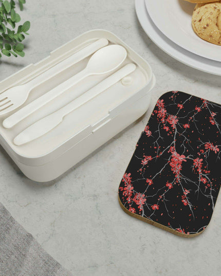 Personalized Eco-Conscious Bento Lunch Box Set with Elegant Wooden Lid and Organizers