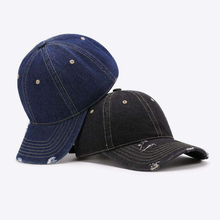 Vintage-Inspired Distressed Cotton Cap with Customizable Fit for Effortless Style