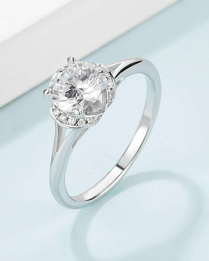 Sophisticated Sterling Silver Lab-Grown Diamond Ring