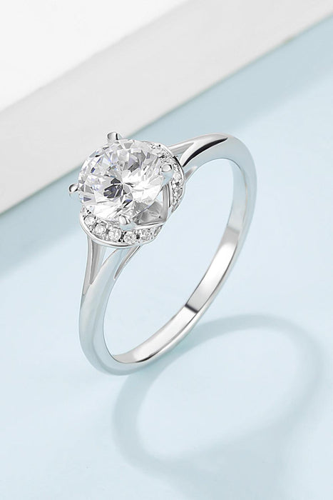Luxurious Lab Grown Diamond Ring with Moissanite Accents and Sterling Silver Detail