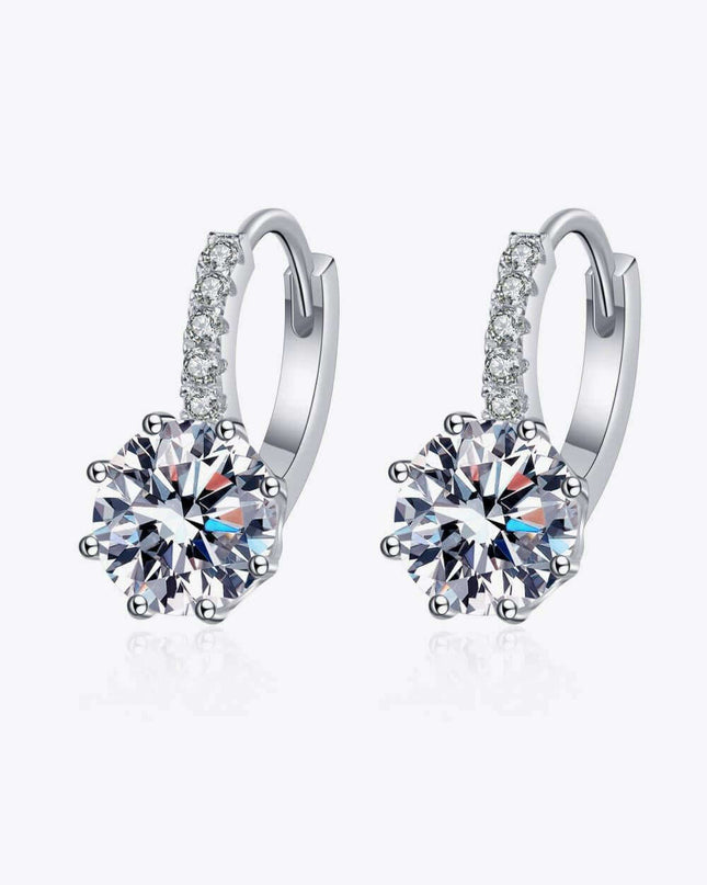Elegant 4 Carat Certified Lab-Grown Diamond Silver Earrings with Zircon Accents and Warranty