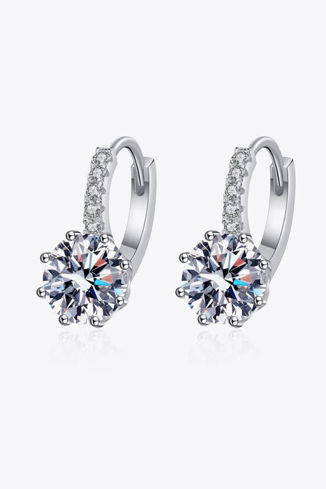 Luxurious 4 Carat Moissanite and Zircon Accent Silver Earrings with Stone Certificate