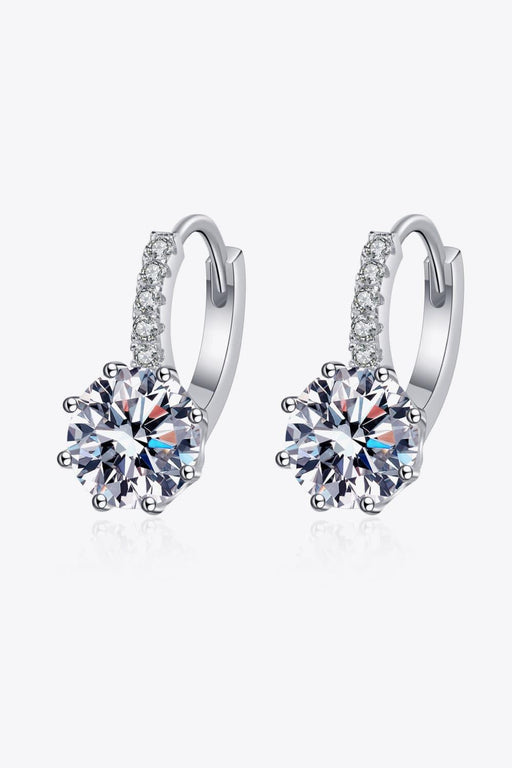 Luxurious 4 Carat Moissanite and Zircon Accent Silver Earrings with Stone Certificate