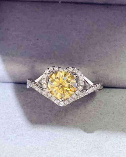 Heartfelt Lab-Diamond Ring with Dazzling Zircon Accents - A Modern Classic