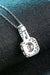 1 Carat Moissanite Sterling Silver Necklace with Zircon Accents and Warranty