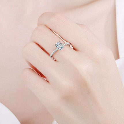 Elegant 1 Carat Lab-Diamond Sterling Silver Ring with Certification of Authenticity